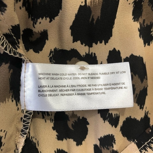 🎄Alfred Sung animal print shirt  brown/black SZ M - Picture 9 of 9